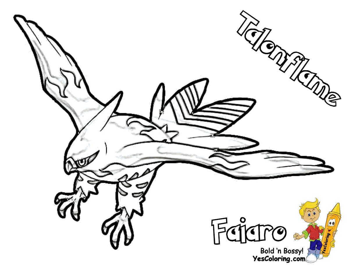 Pokemon Coloring Pages Fletchinder
