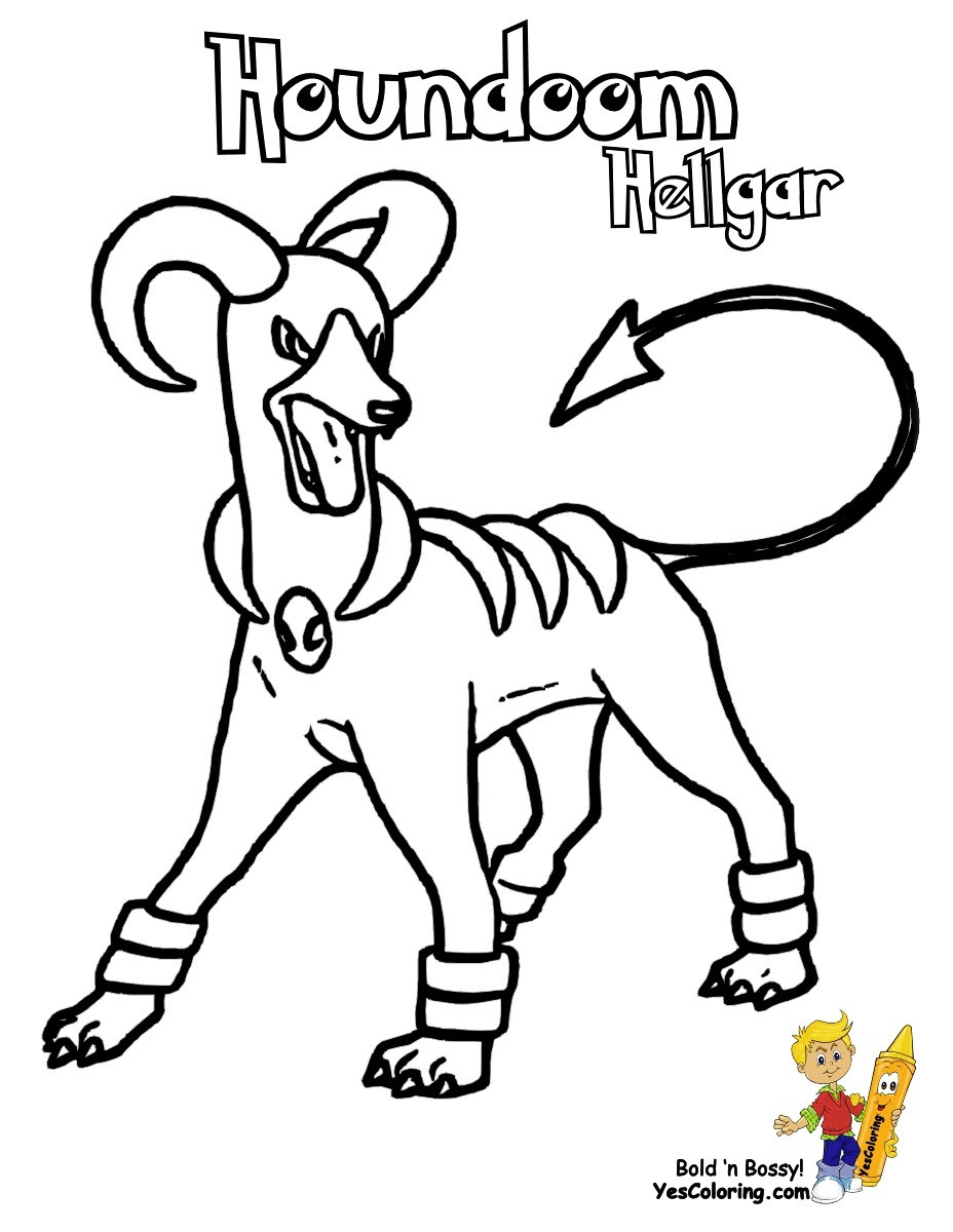 Pokemon Coloring Pages Houndoom