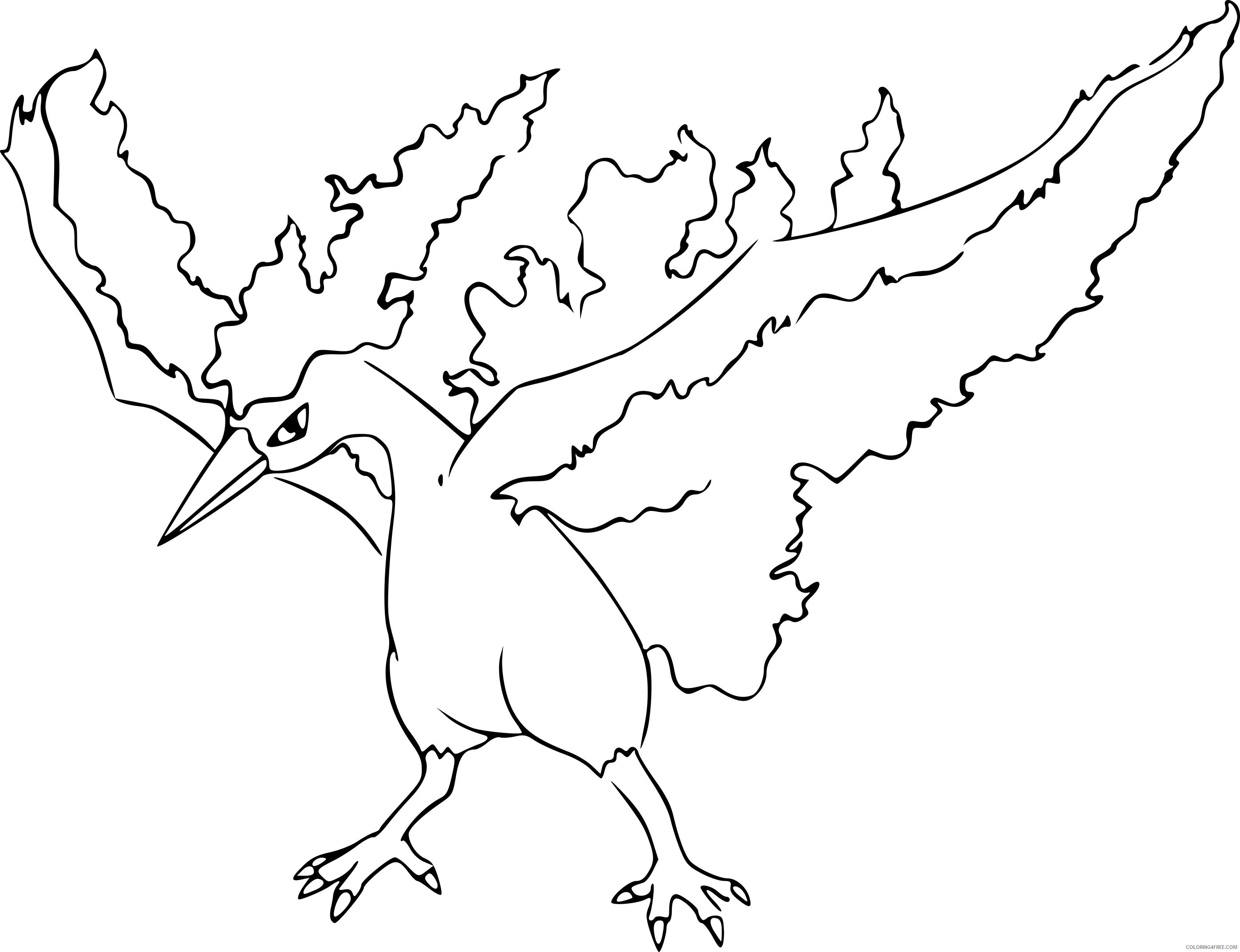 moltres coloring page png pokemon