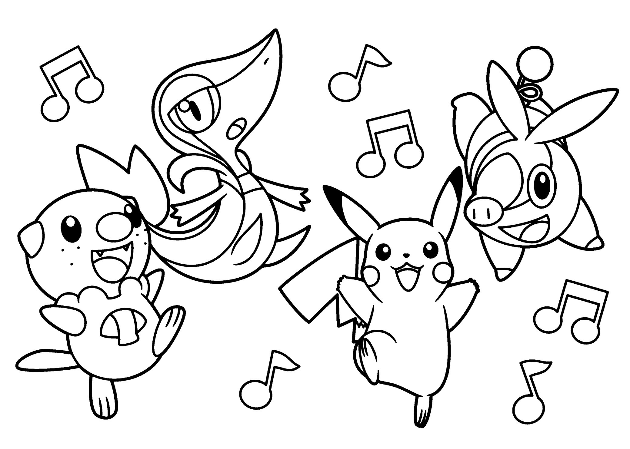 Pokemon Coloring Pages Printable Black and White Wallpaper