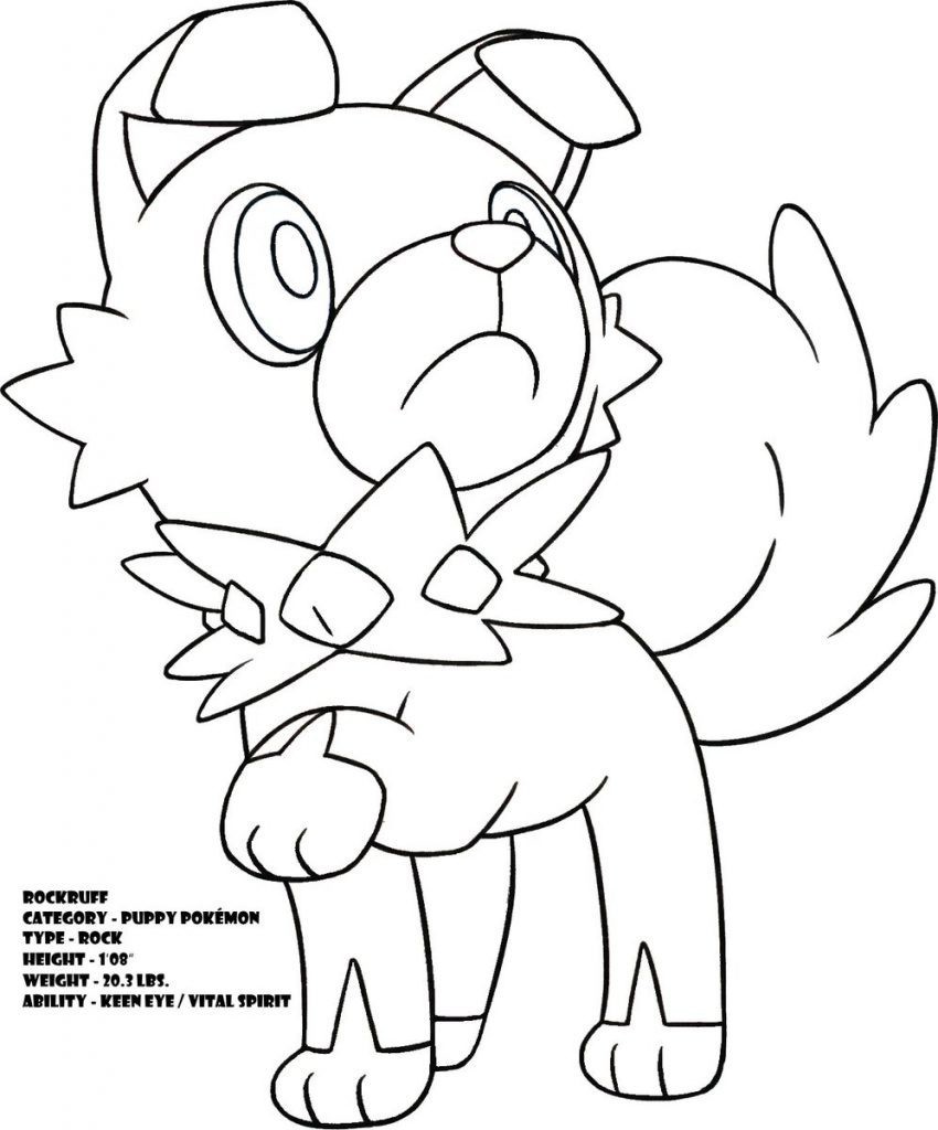 Pokemon Coloring Pages Rockruff