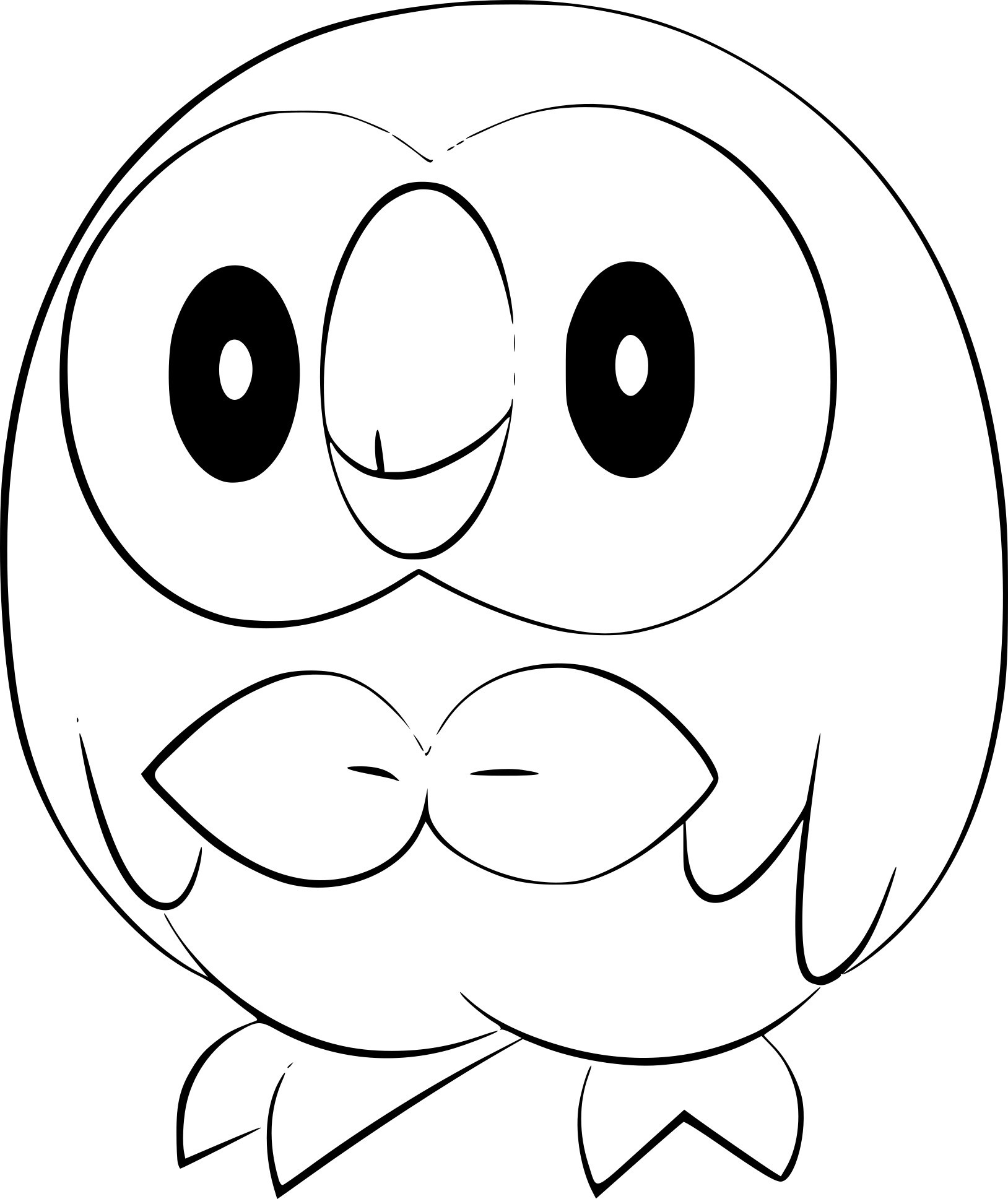 Pokemon Coloring Pages Rowlet Wallpaper
