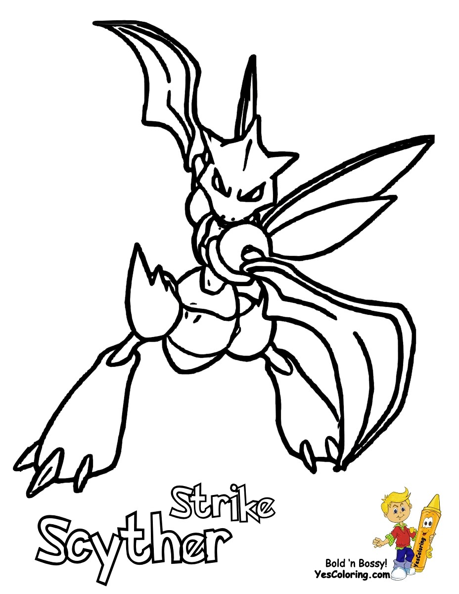 Pokemon Coloring Pages Scyther