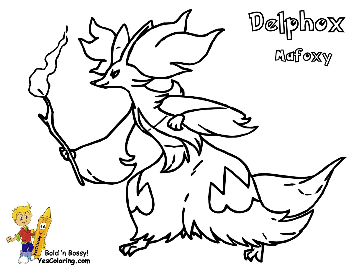 Pokemon Delphox Coloring Page Wallpaper