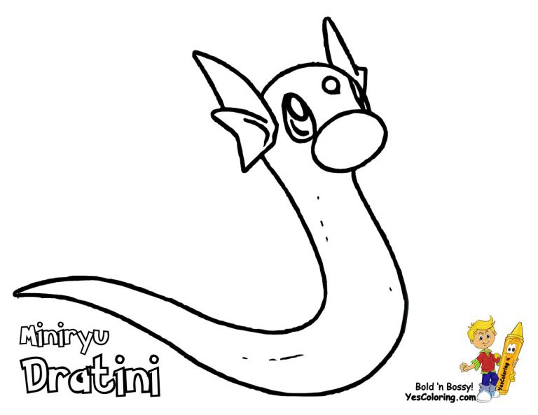 Pokemon Dratini Coloring Pages