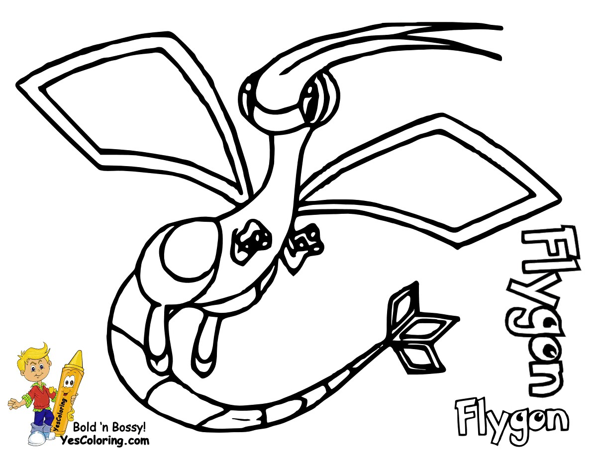 Pokemon Flygon Coloring Pages