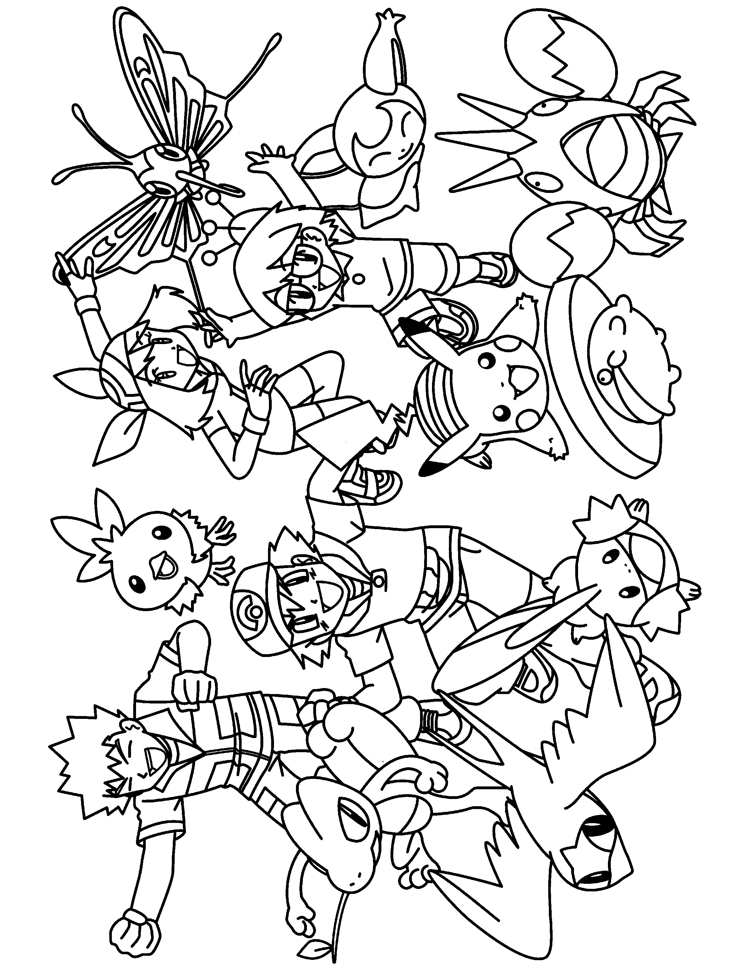 Pokemon Group Coloring Pages
