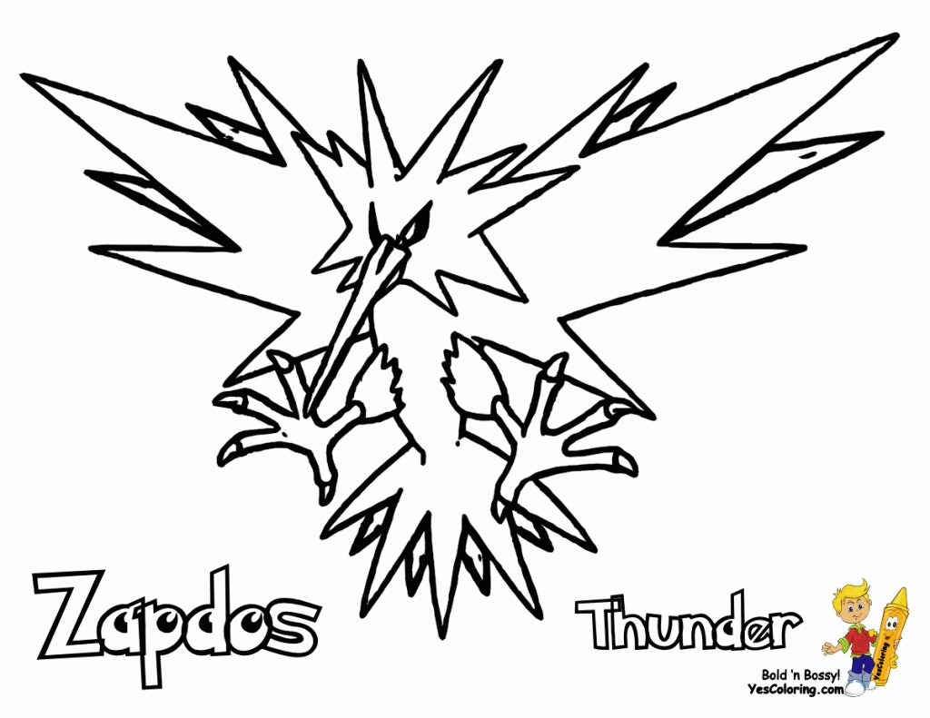 Pokemon Zapdos Coloring Pages Wallpaper