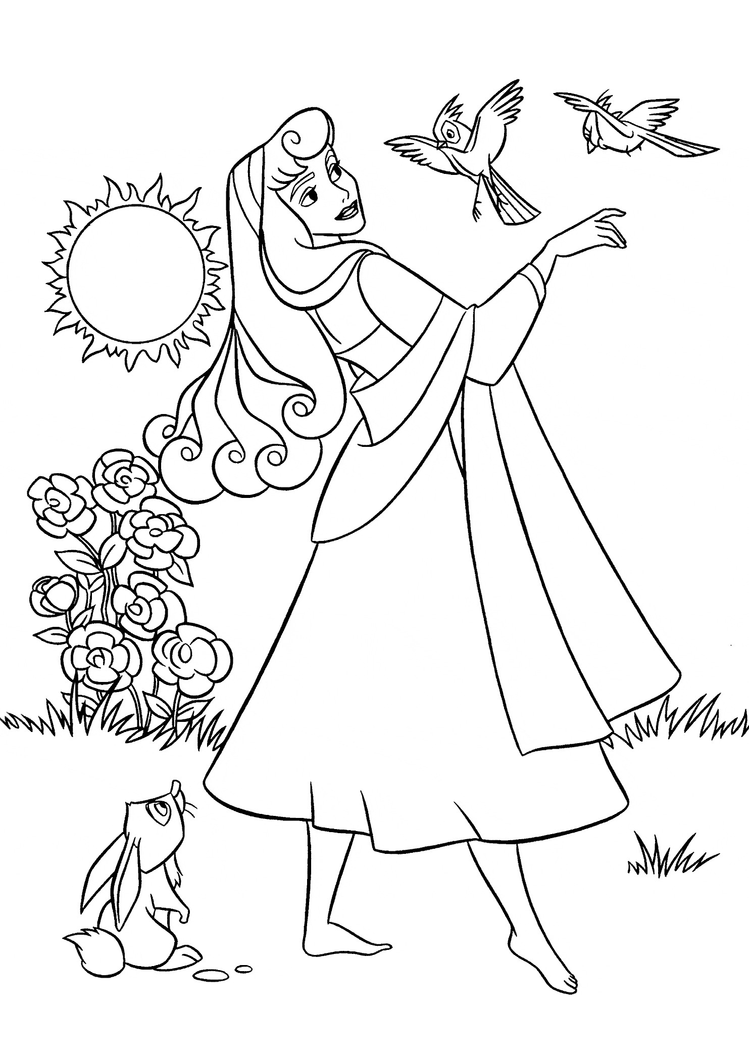 Princess Aurora Coloring Page Wallpaper