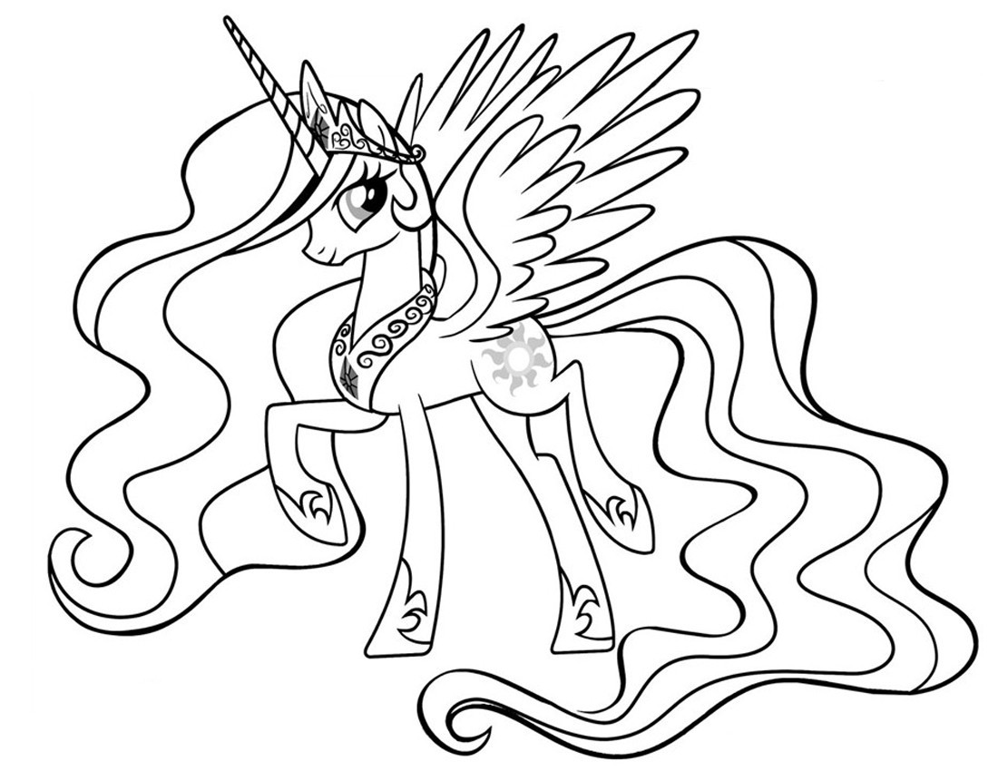 Princess Celestia Coloring Pages to Print Wallpaper