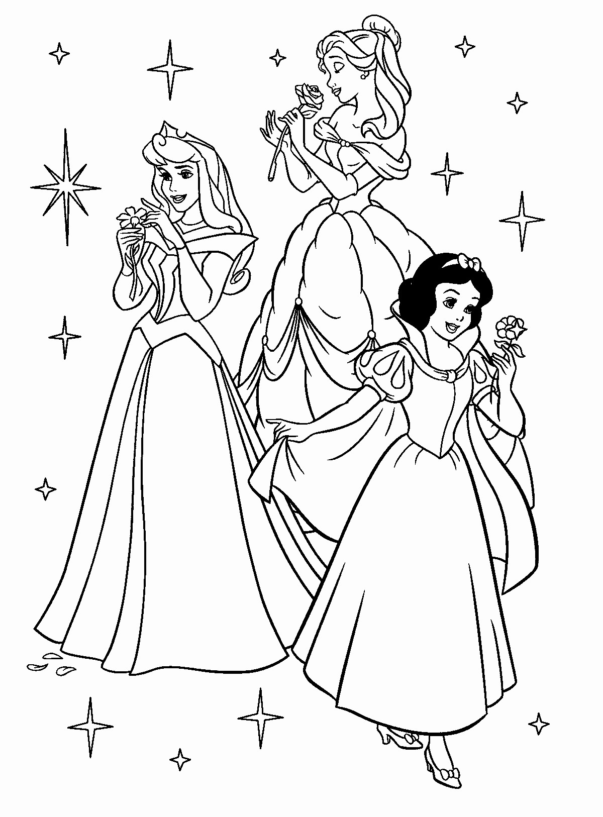 Princess Colouring Pages A4 - BubaKids.com