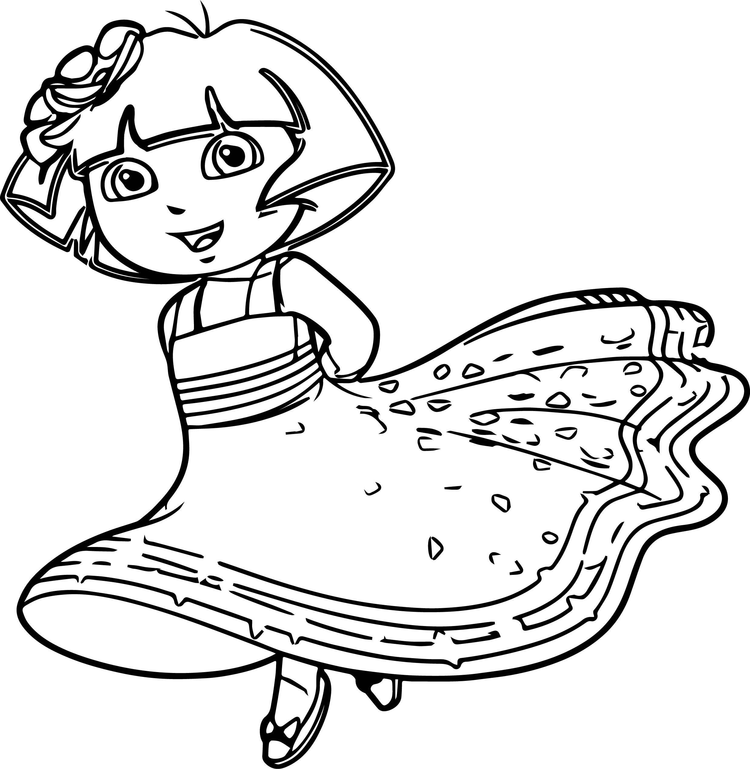 Princess Dora Coloring Pages