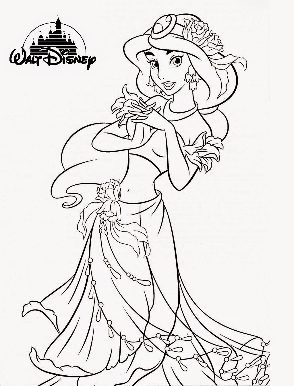 Princess Jasmine Coloring Pages to Print Wallpaper
