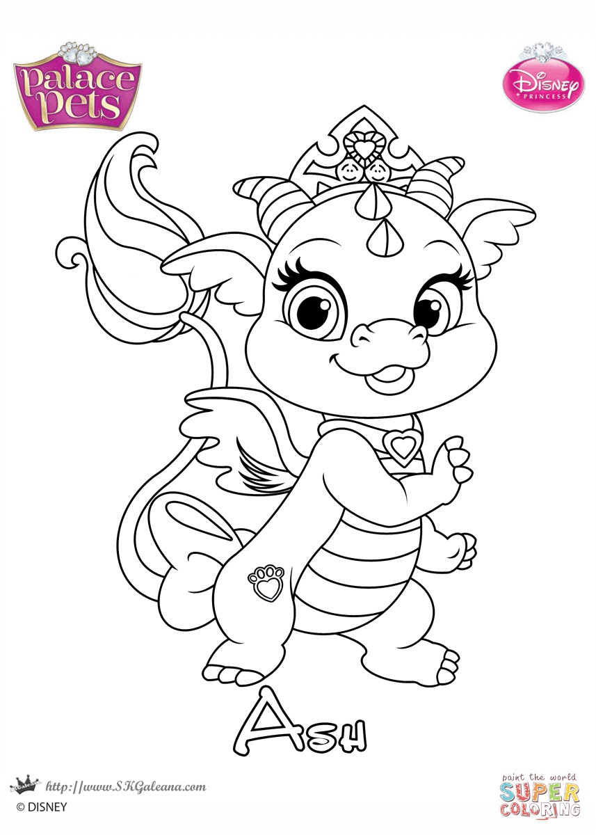 Princess Pets Coloring Page - BubaKids.com