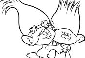 Princess Poppy and Branch Coloring Page Princess Poppy and Branch Coloring Page