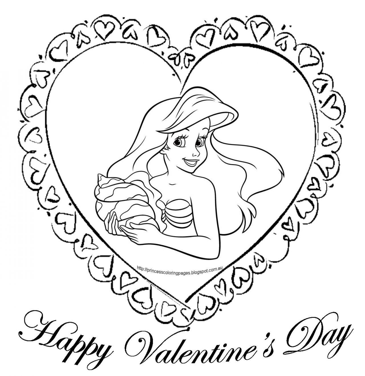 Princess Valentines Day Coloring Pages Wallpaper