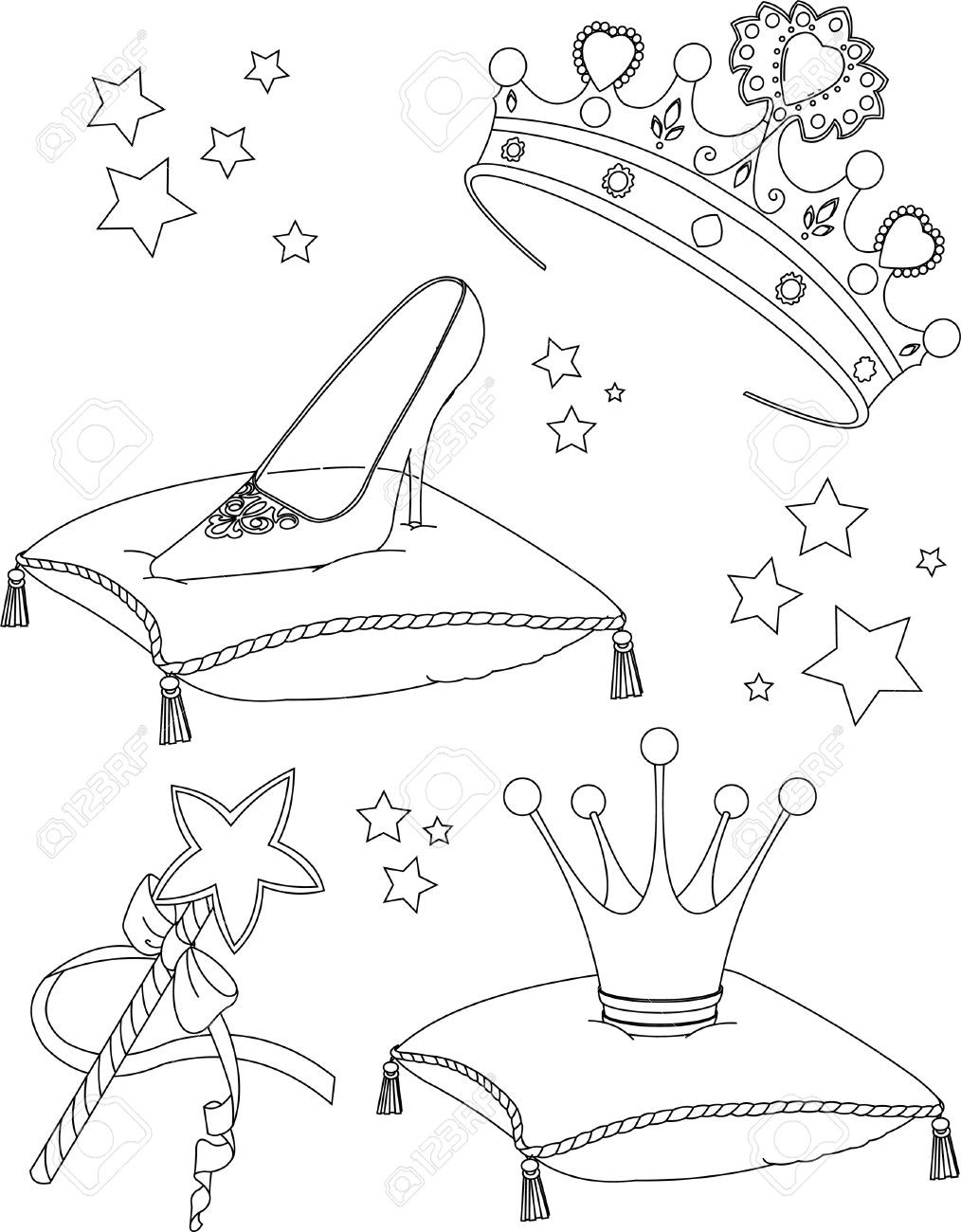 Princess Wand Coloring Page Wallpaper