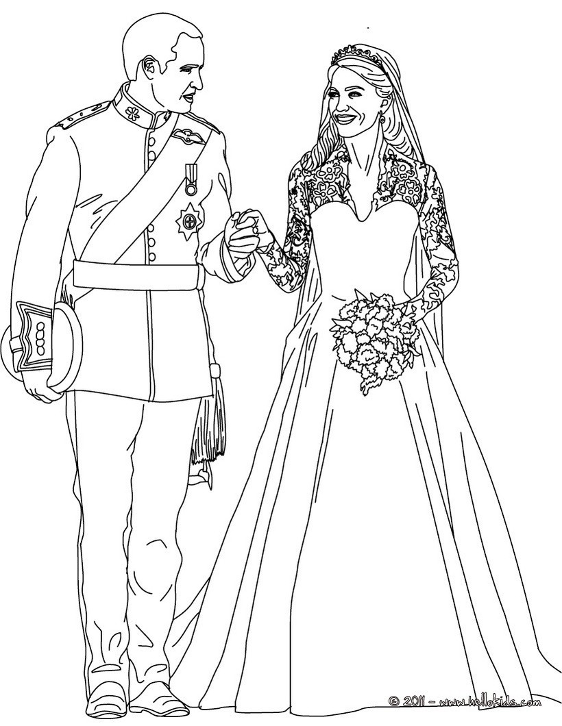 Princess Wedding Coloring Page Wallpaper