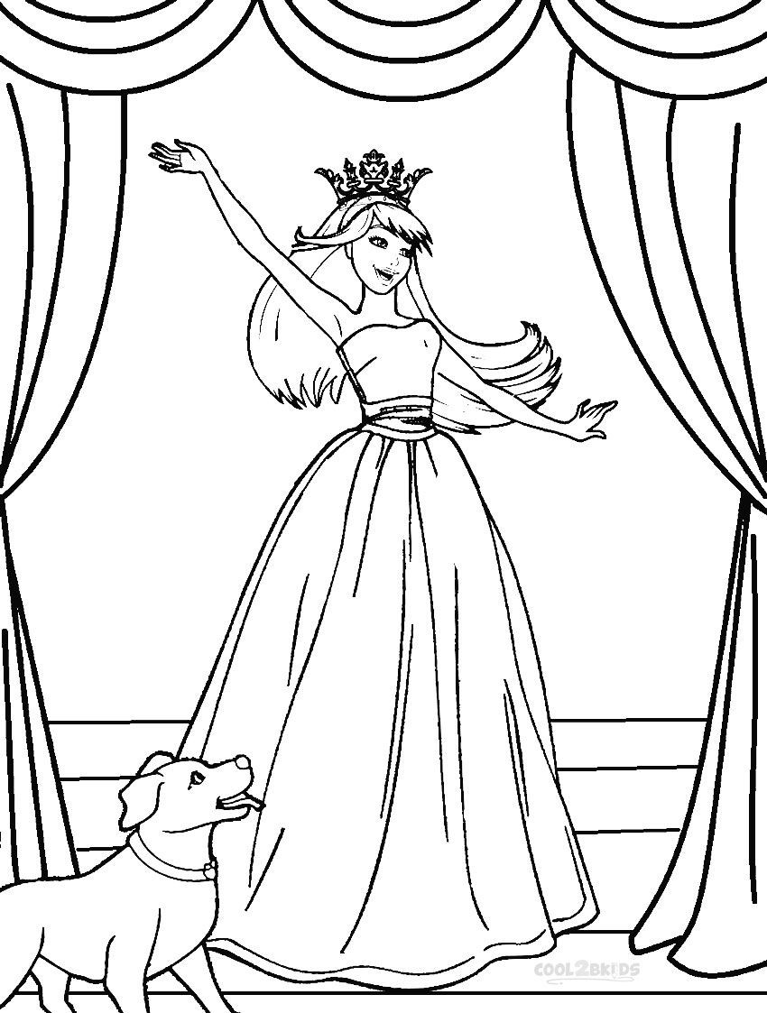 Printable Coloring Pages Of Barbie Princess