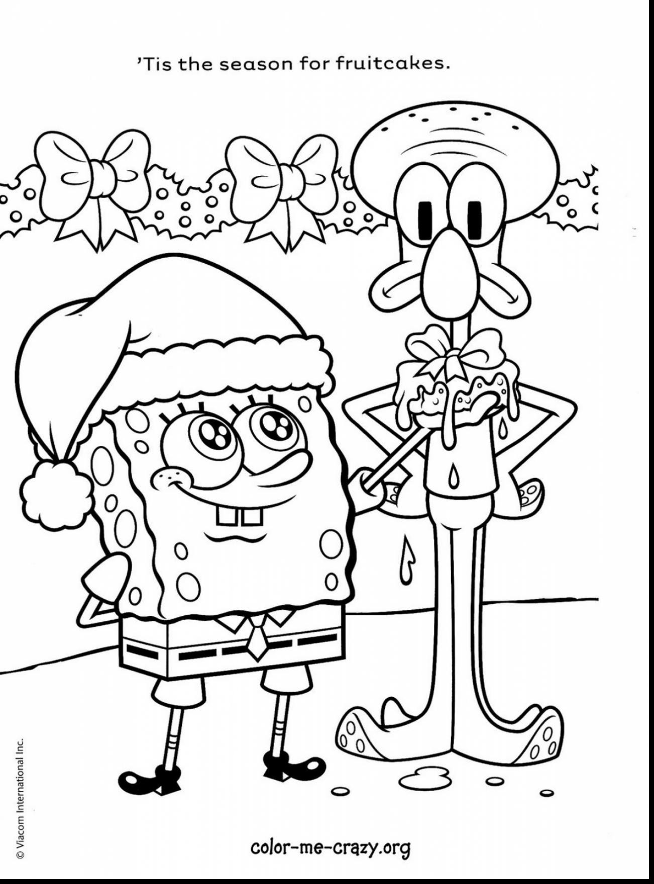Spongebob Christmas Coloring Pages Online Wallpaper