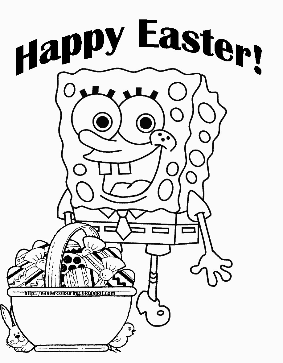 Spongebob Easter Coloring Pages