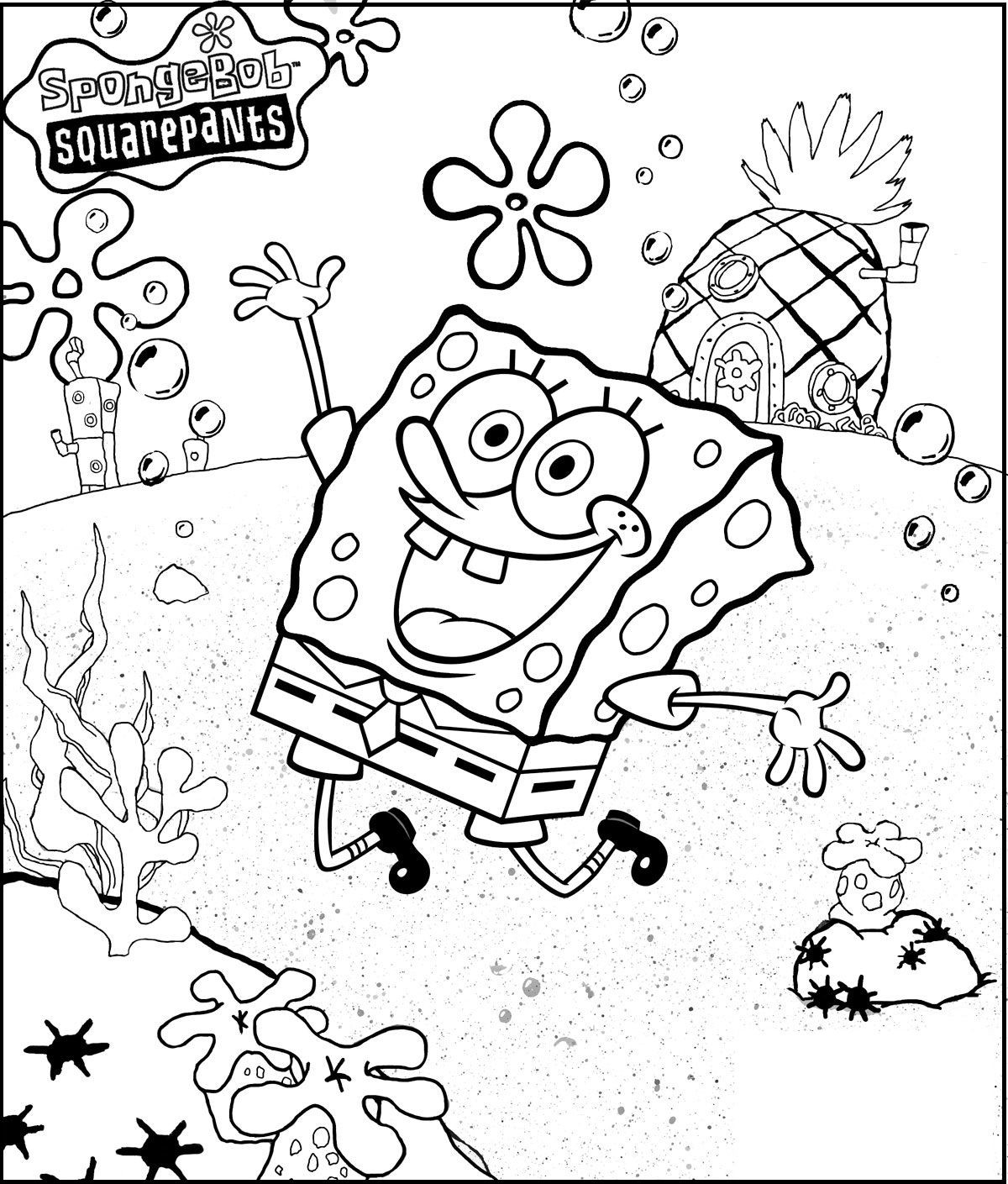 Spongebob Face Coloring Pages Wallpaper