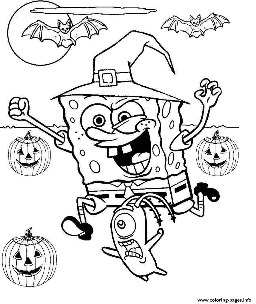 Spongebob Fall Coloring Pages