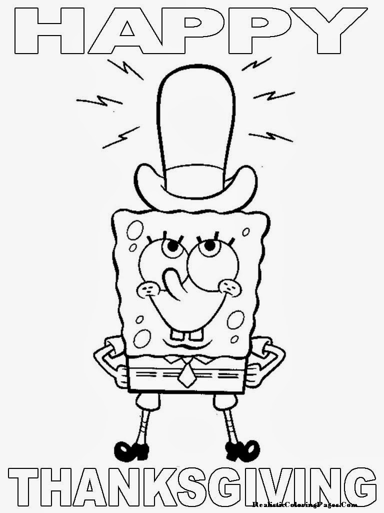 Spongebob Thanksgiving Coloring Pages