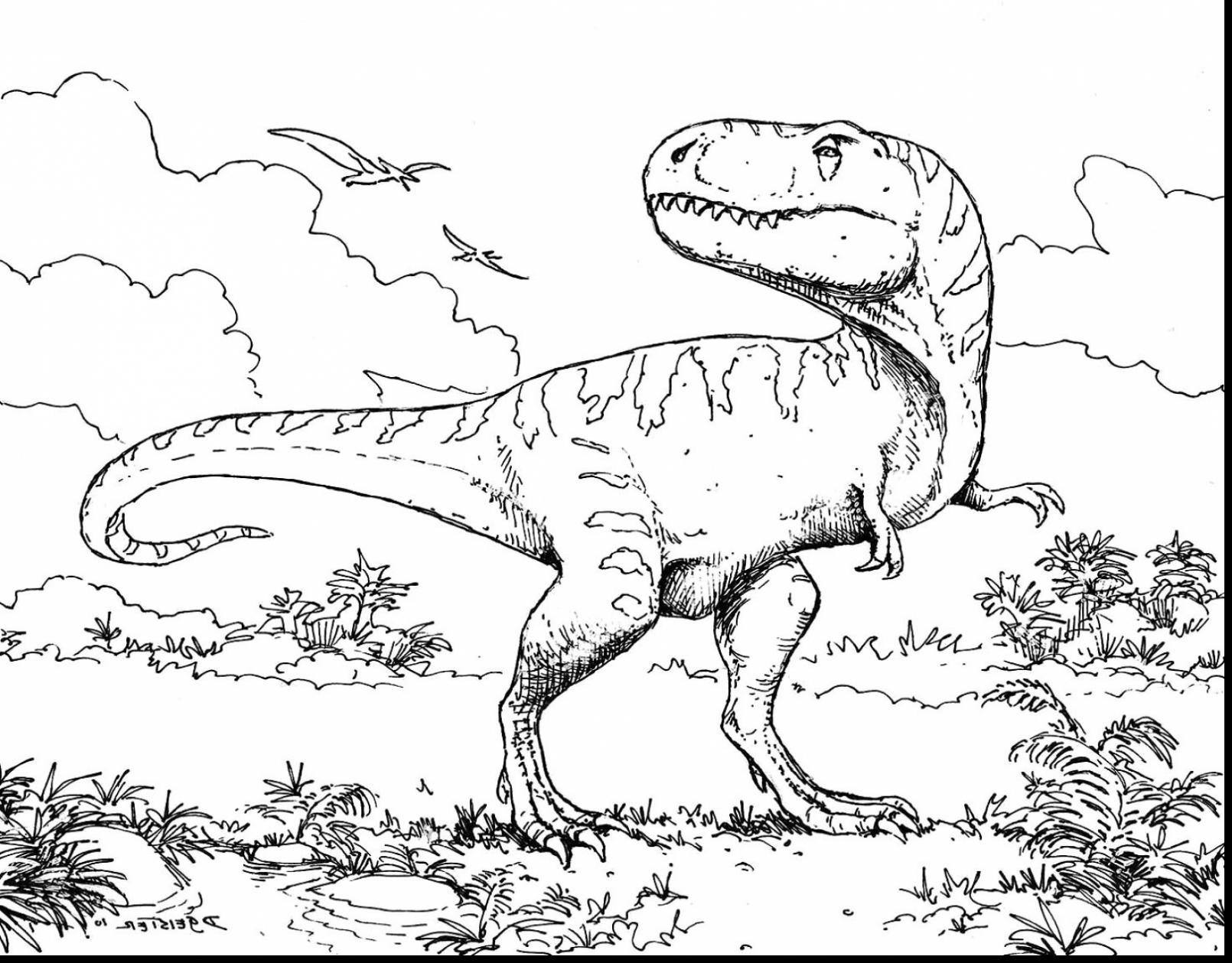 T Rex and Spinosaurus Coloring Pages Wallpaper