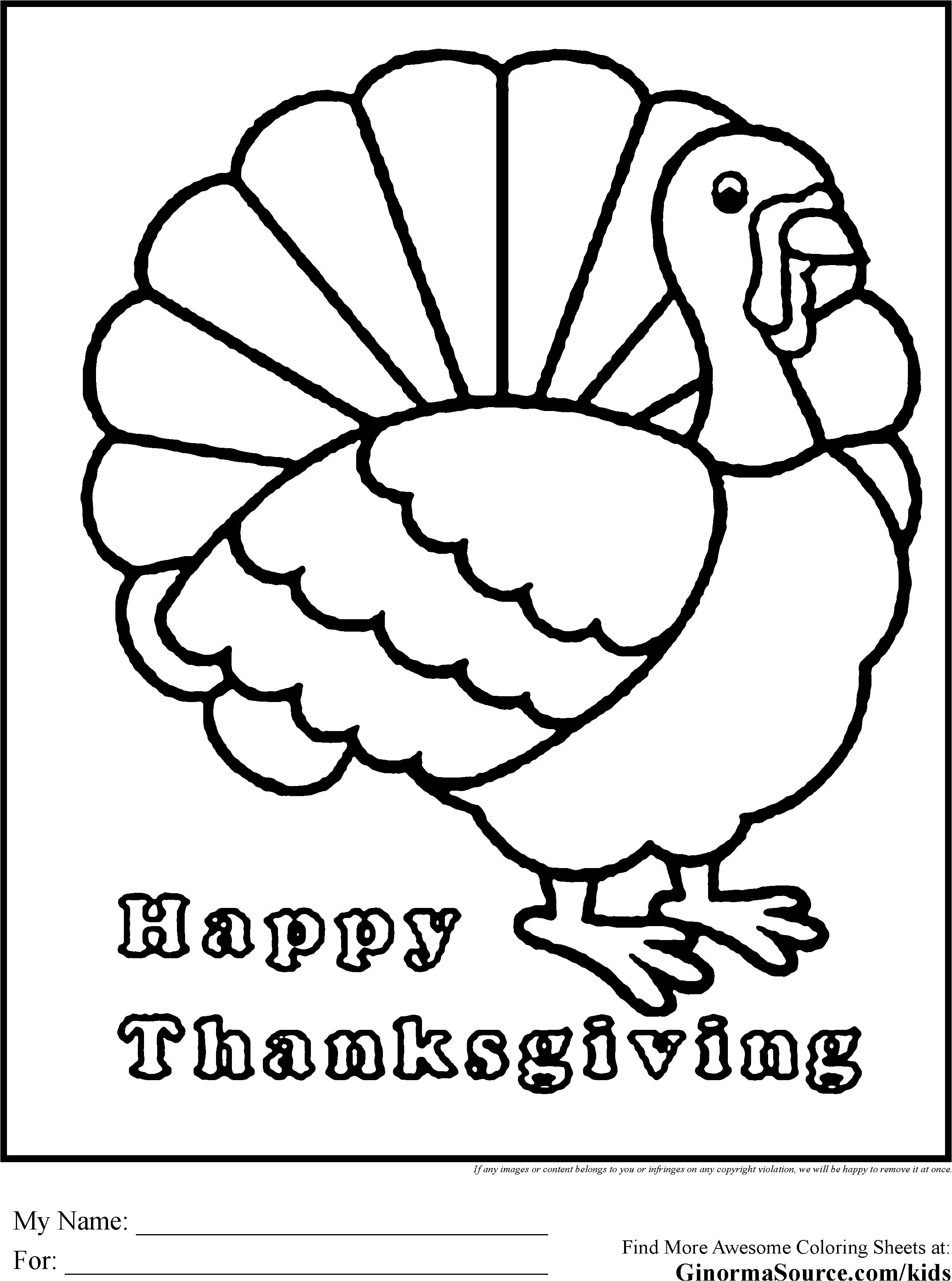 Thanksgiving Turkey Coloring Page Wallpaper