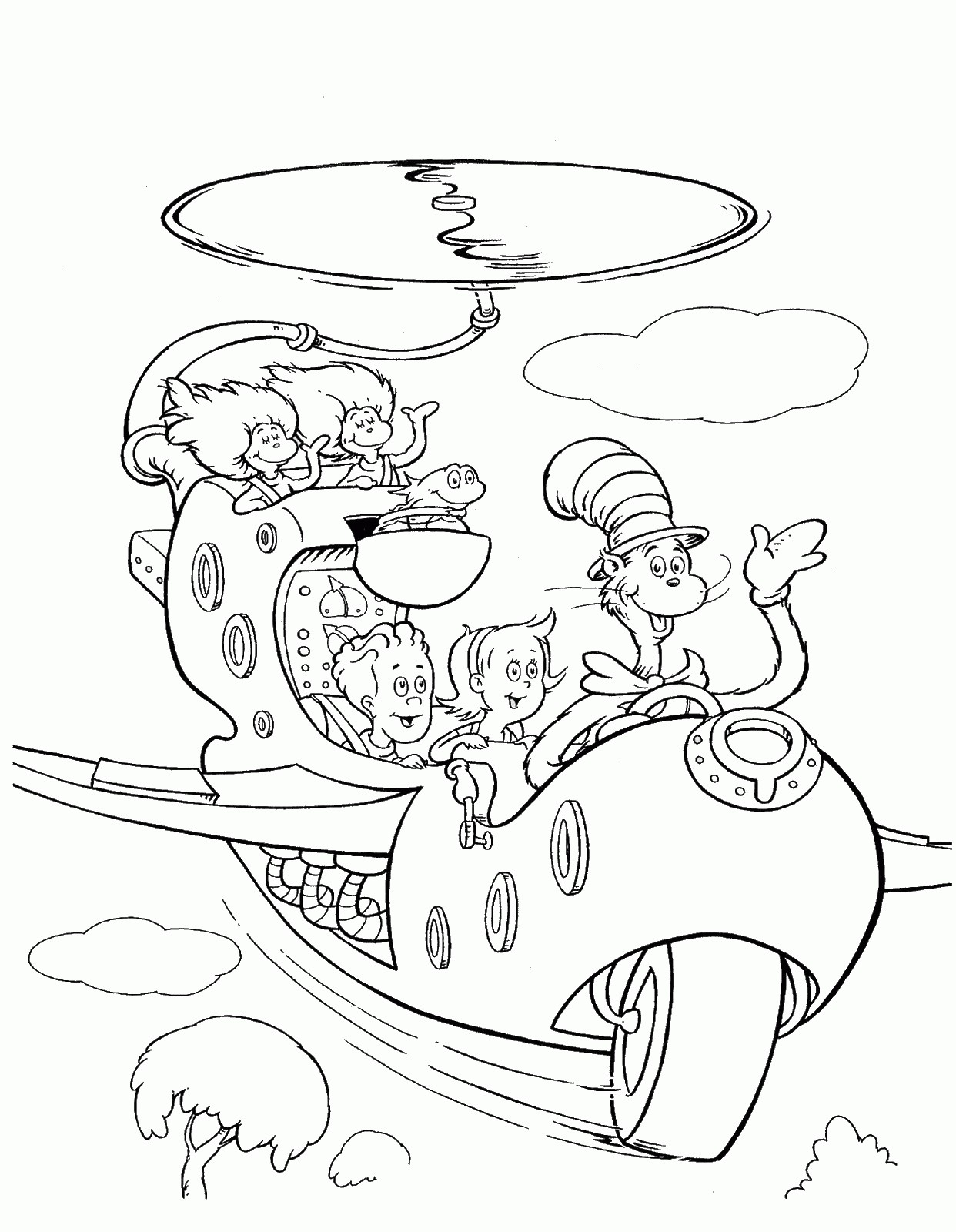 the Cat In the Hat Coloring Pages Wallpaper