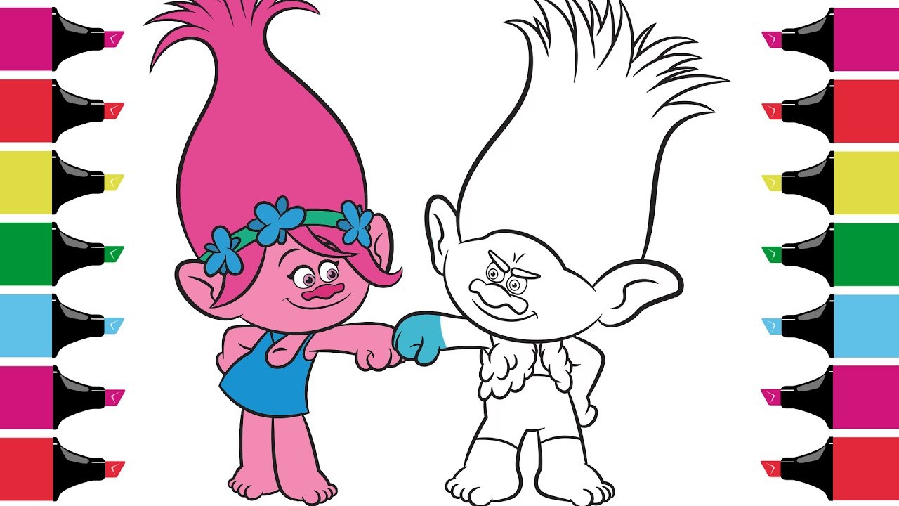 Trolls Coloring Pages Youtube