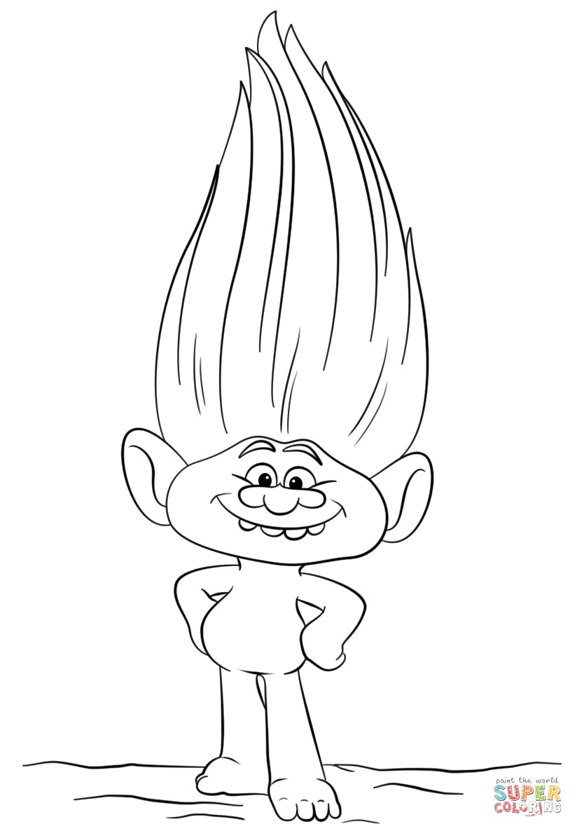 Trolls Colouring Pages Guy Diamond