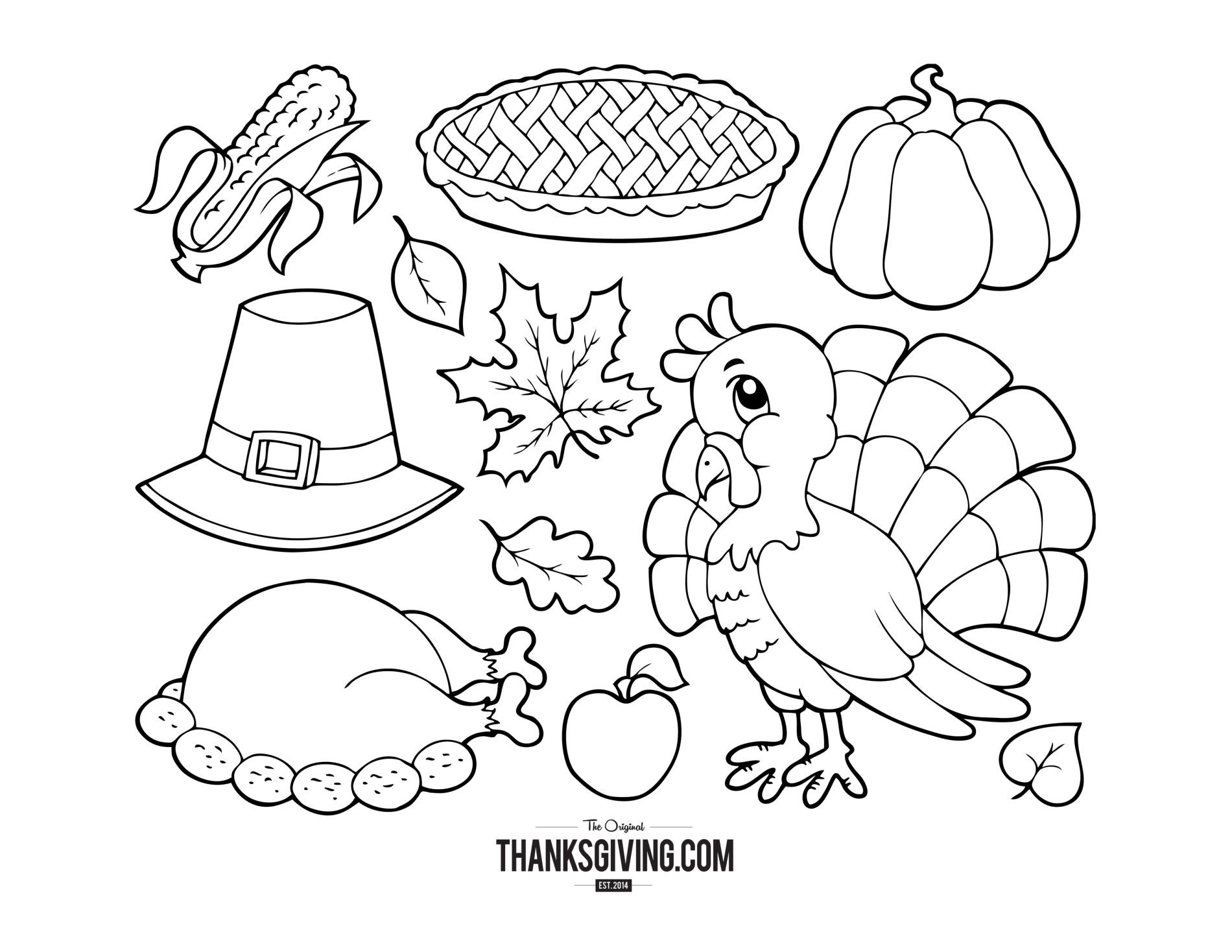 Turkey Dinner Coloring Page Wallpaper