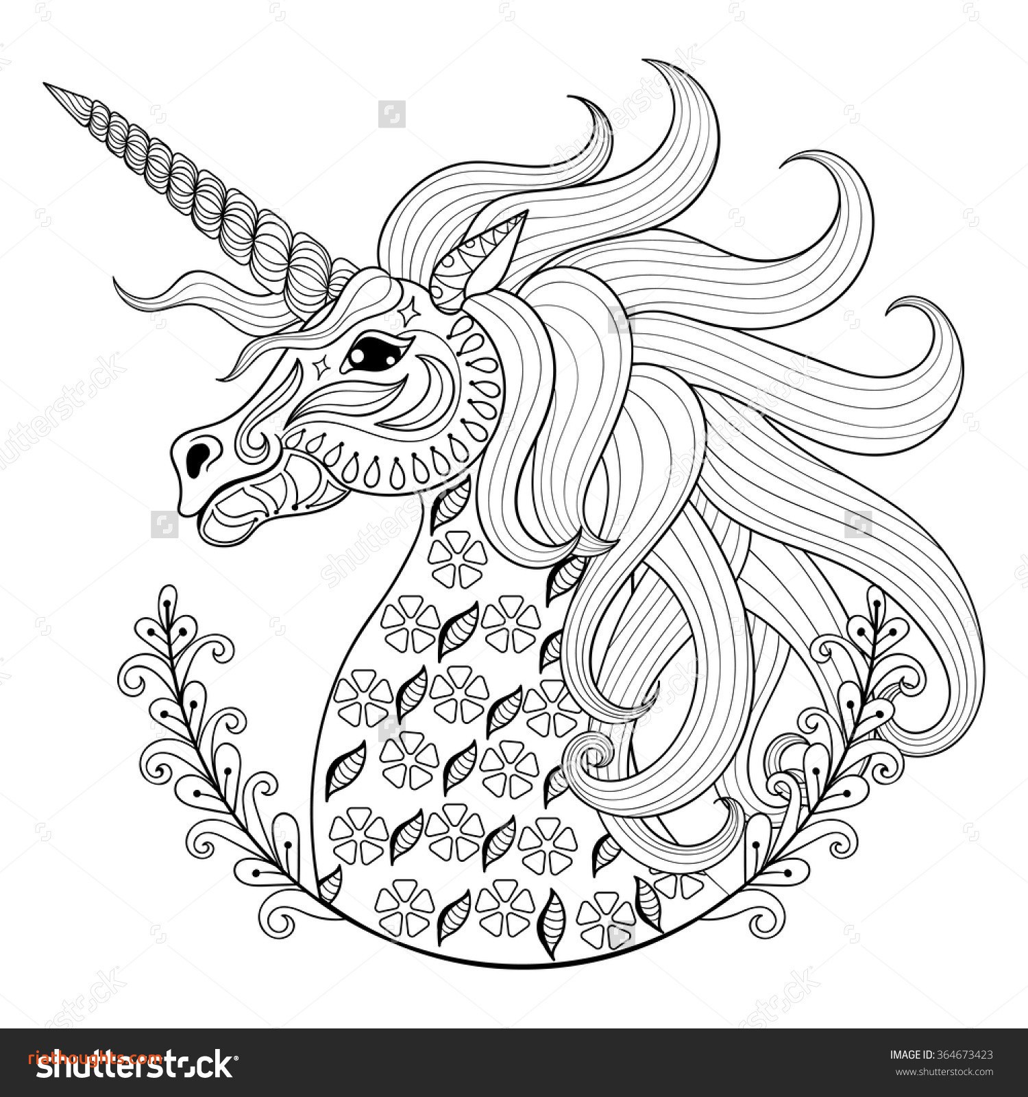 Unicorn Coloring Page for Adults