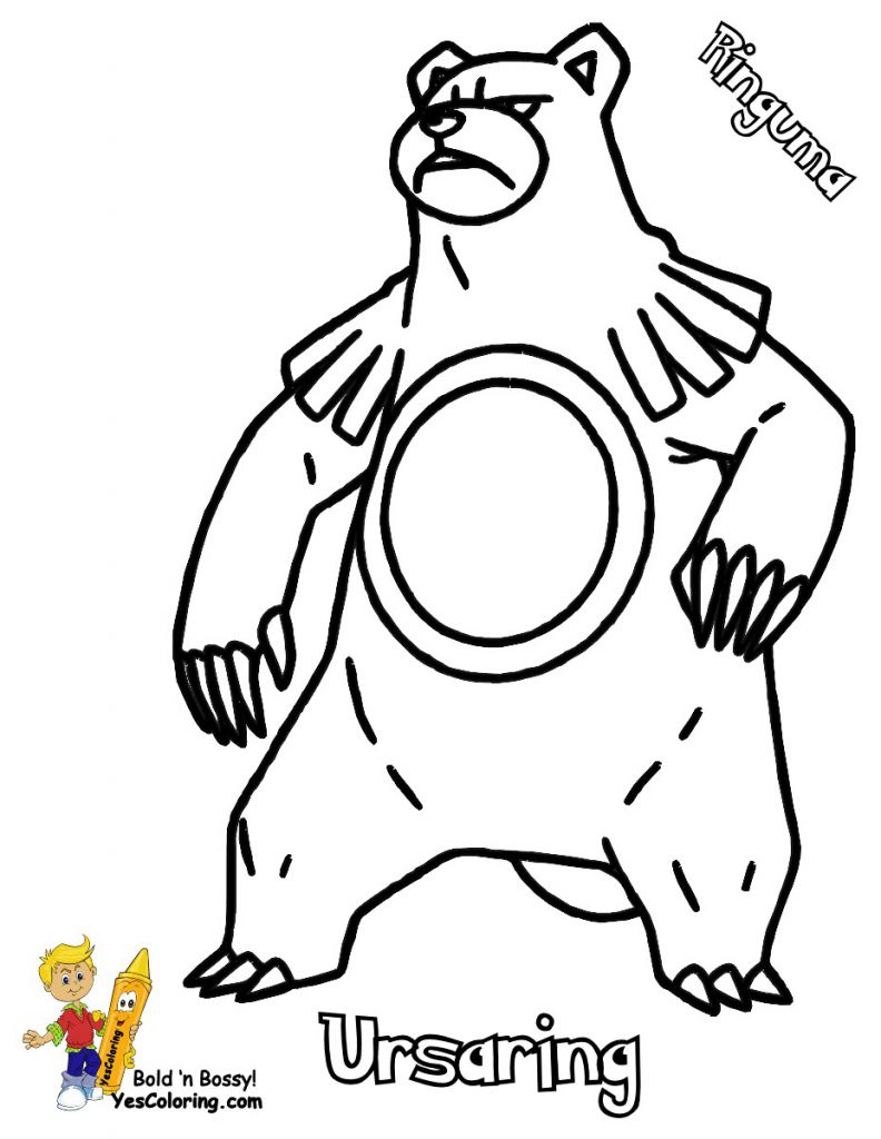 ursaring coloring page to print pokemon