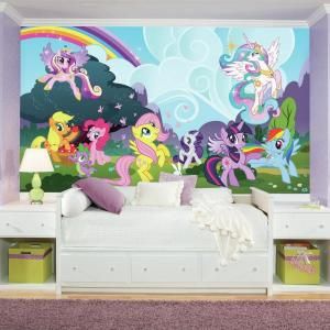 72 in. x 126 in. My Little Pony Ponyville XL Chair Rail Prepasted Wall Mural (7-…