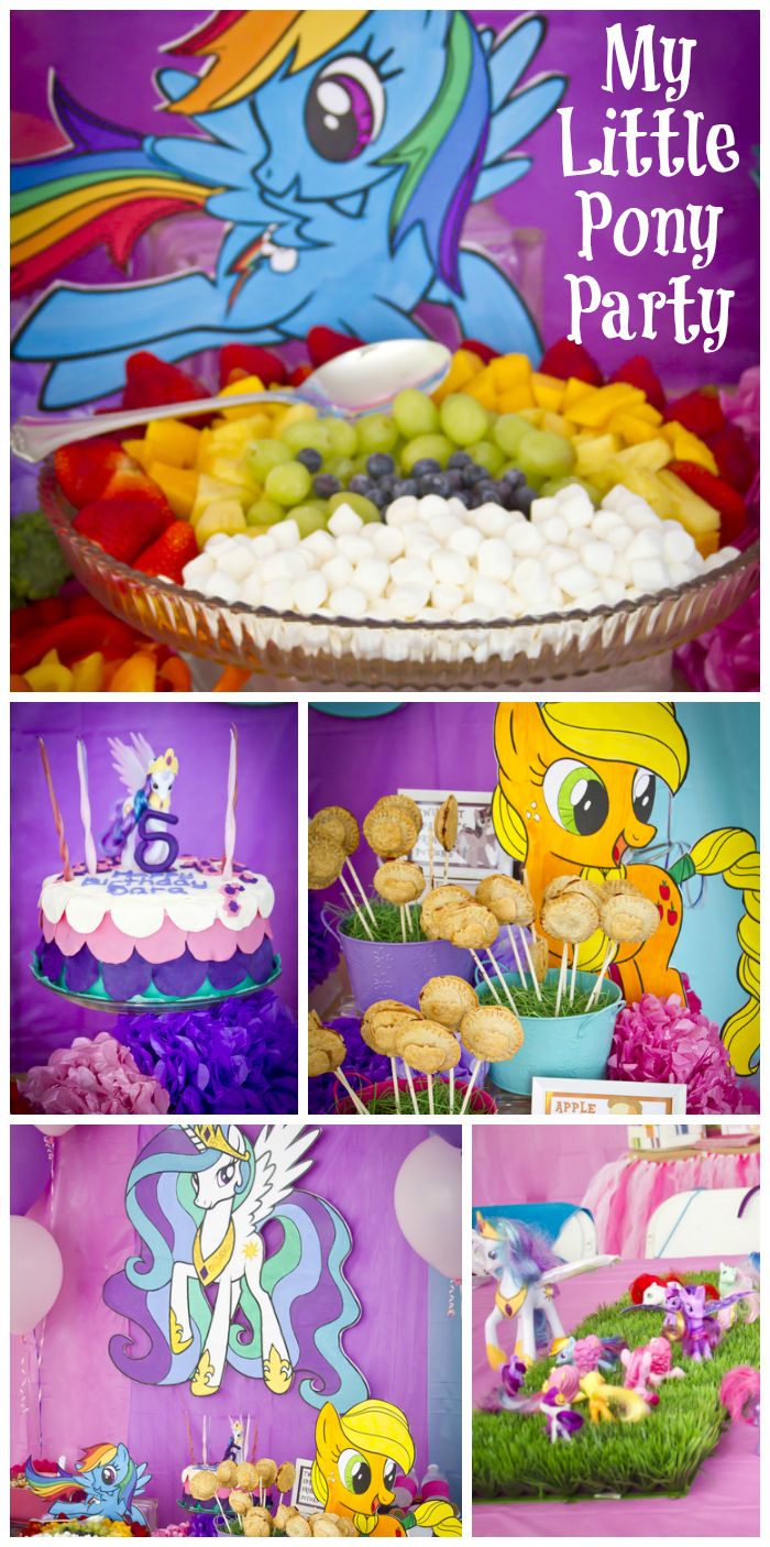 A fun My Little Pony girl birthday party with rainbow fruit, a fondant cake and … Wallpaper