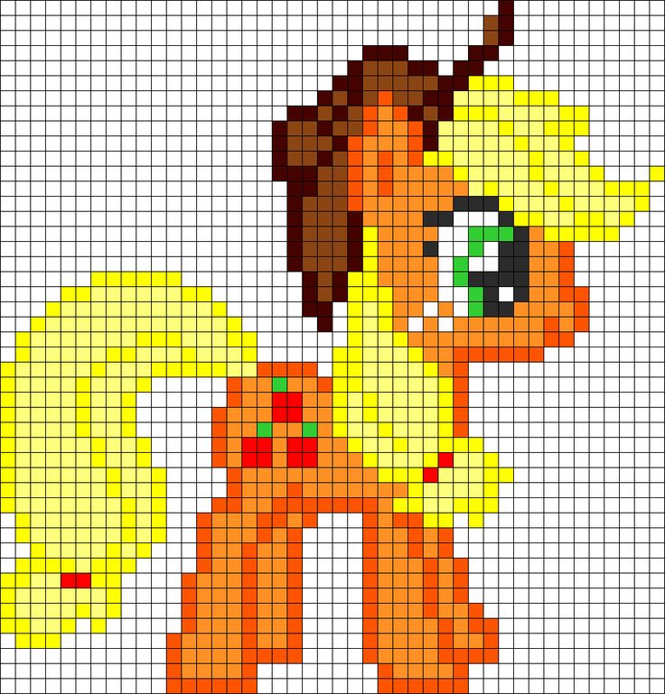 Applejack My Little Pony Perler Bead Pattern / Bead Sprite Wallpaper