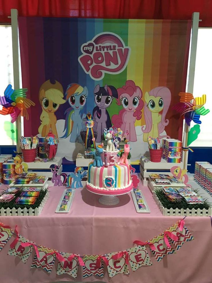 Check out this colorful My Little Pony Birthday Party! loving the birthday cake!…