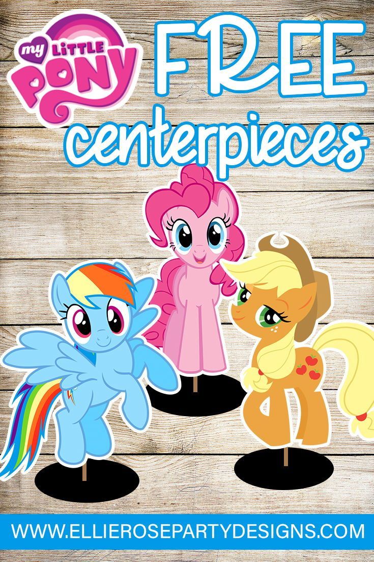 Free DIY Rainbow Dash, Apple Jack & Pinkie Pie My Little Pony Printables Talbe d…