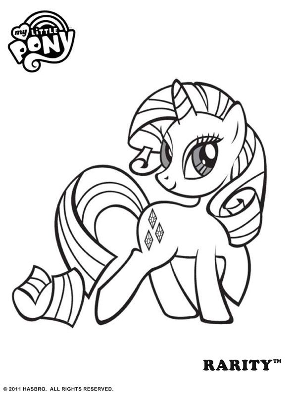 Free Online My Little Pony – Rarity Colouring Page Wallpaper