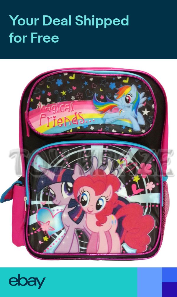 MY LITTLE PONY BACKPACK! BLACK COLORFUL MAGICAL FRIENDS SCHOOL BOOK BAG 16 NWT Wallpaper