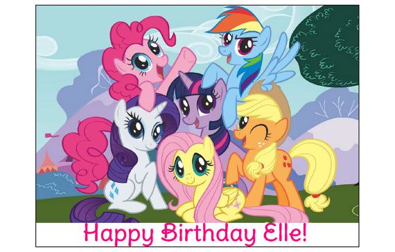 MY LITTLE PONY image cake topper decoration party birthday Custom cupcake round Wallpaper