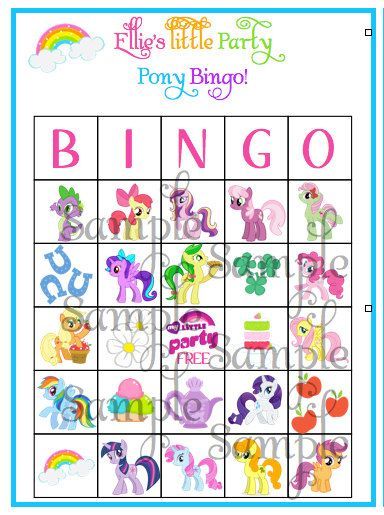 My LIttle Pony BINGO game personalized by ckfireboots on Etsy, $13.00  Bingo, ck… Wallpaper