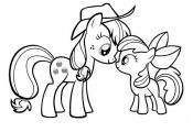 My Little Pony Applejack and Apple Bloom Coloring Page – DownloadPrint My Litt...