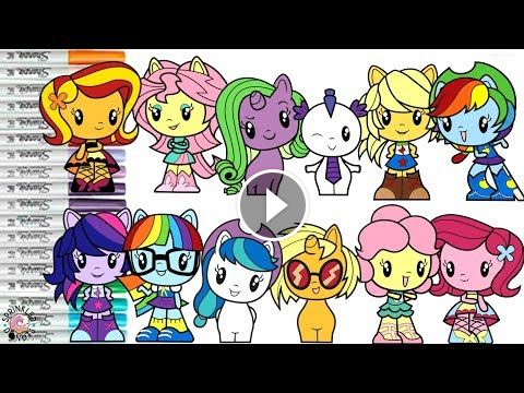 My Little Pony Cutie Mark Crew Color Swap Compilation MLP Coloring Book Mane 6 S…