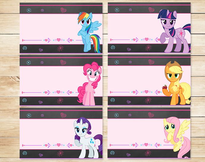 My Little Pony  Food Tents Chalkboard Flowers * My Little Pony  Favor Tags * My Wallpaper