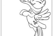 My Little Pony Happy Fluttershy Coloring Page Free