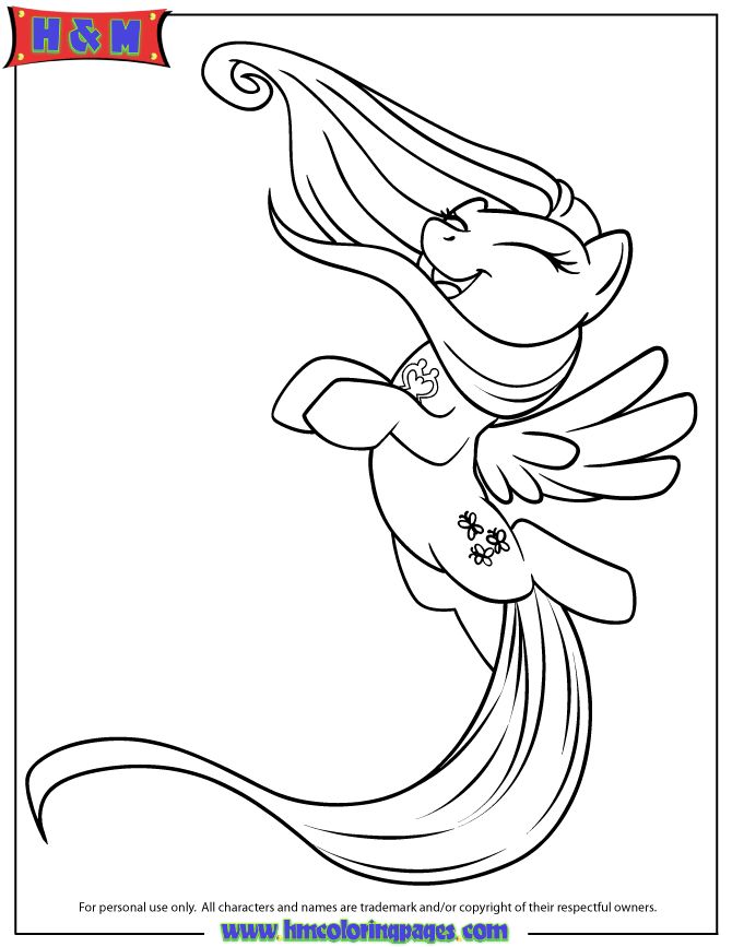 My Little Pony Happy Fluttershy Coloring Page Free Wallpaper